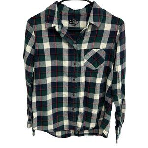 Broadway & Broome Green Plaid Button-Up Shirt Size M Cotton Gorp Grunge Outdoor